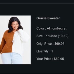 NEVER WORN ARULA SWEATER White and Orange SIZE 10-12